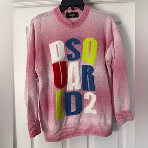 DSQUARED2 Pink Multicolor Graphic Sweater